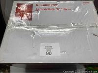 Box with Home Accents Holiday branding and 6 ft lamp post size indication.