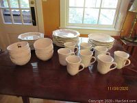 Overall set including plates, bowls, mugs