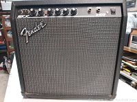 Front view showing control panel, Fender logo and grille cloth