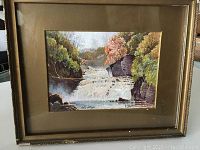 Framed watercolor painting showcasing overall composition and condition.