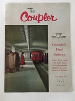 Front cover of 1954 TTC brochure titled 'The Coupler' with a subway scene and text mentioning Canada's first subway.