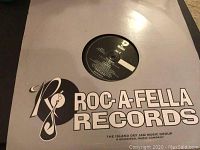 Photo of the outer record sleeve showing Roc-A-Fella Records logo and branding
