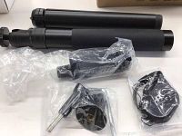 Photo showing EOCEAN 16 inch selfie stick and mounting accessories laid out, wrapped in plastic