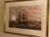 Full frontal view of the matted and framed print