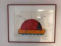 Full view of framed painting hanging on wall