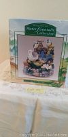 Box of Heritage Muse Ltd Water Fountain Collection showing the model image of the fountain including birds and floral design