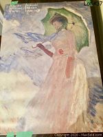 Full view of the vintage Monet poster with text indicating Musee D'Orsay Paris and Claude Monet 1840-1926.