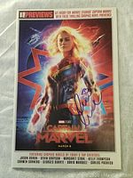 Front cover of Captain Marvel graphic novel preview comic book signed by Brie Larson.