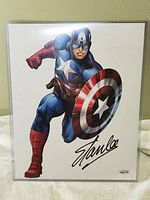 Front view of 8x10 Captain America print in protective sleeve