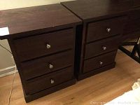 Front view of both nightstands showing overall design and condition