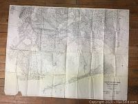 Full view of unfolded vintage map depicting New York City and Staten Island.