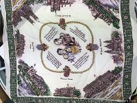 Full view of the vintage scarf showing design and border landmarks