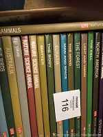 Books in the Life Nature Library series, showing titles including Mammals, Birds, Australia, Nature Science Annual, The Body, Eurasia, Man and Space, The Forest, Light and Vision, and The Cell.