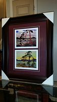 Overall framed and matted set of two prints with shipping corner protectors