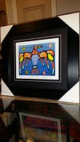 Framed and matted print showing full frame, matting, and artwork titled "Healing Thunderbird" by Bruce Morrisseau.