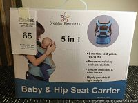 Front view of the product box showing brand, model, and basic details like age and weight range.