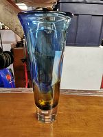 Full-height front view of vase showing color gradient and overall shape