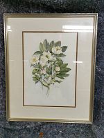 Full view of framed watercolour still life floral painting by Kathleen England