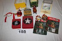 Full lot view showing all ornaments, boxes, and figurines for identification and assessment