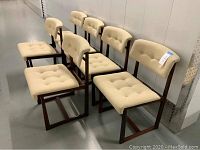 Six chairs arranged in two rows showing front and side profiles.