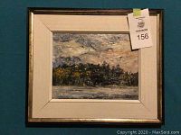 Front view of framed painting with MaxSold tag