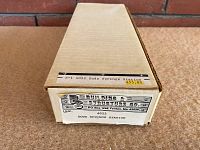 Full closed view of original box for HO Scale Soda Springs Station kit with clear label showing kit number 4022 and brand The Building & Structure Co.