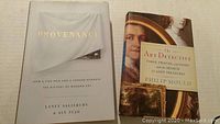 Two books side by side on a flat surface: Provenance by Laney Salisbury and Aly Sujo, and The Art Detective by Philip Mould.