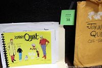 Spiral-bound Johnny Quest animator copy booklet featuring full color cover illustration of main characters.