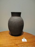 Front view of vase on table
