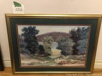 Full view of the framed artwork showing overall condition and design.