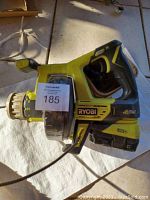 Ryobi 18 Volt cordless drain cleaner snake tool, shown with battery attached and no charger present.
