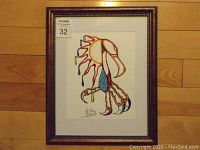 Framed acrylic painting on paper titled "TEARS FROM THE SUN" by Keith Gattie, shown hanging on wooden wall.