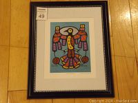 Framed fine art print Copper Thunderbird by Christian Morrisseau, measuring 15 1/2 x 12 1/2 inches