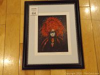 Full view of newly framed print 'He Danced Yesterday' with dark frame and beaded edge.