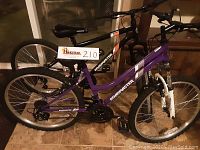 Two 18-speed mountain bikes overlapping, shows frames and wheels