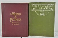 Two large hardcover vintage books with titles visible on front covers.