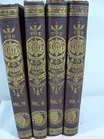 Spines of the 4 volumes showing the title 'The Scot in British North America' and volume numbers with gold decorative embossing.