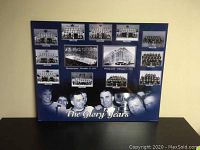Full view of the board with multiple black and white photos and text 'The Glory Years'