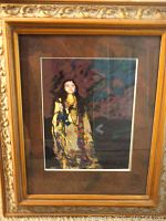 Full view of framed art print showing the entire artwork and the ornate wooden frame.