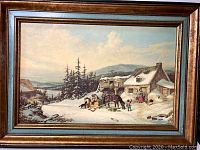 Full frontal image of the framed print showing the entire artwork and frame in ambient light