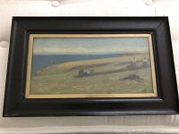 Full view of the framed painting showing overall condition of frame and artwork