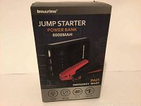Box of Imazing IM25 Jump Starter Power Bank 8000mAh showing front with product image and features.