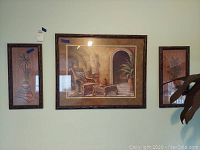 Framed wall art featuring tropical and natural scenes including Cosa Cabana and Plants, various sizes