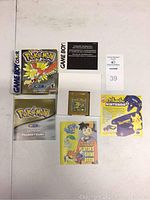 Overview of all lot contents laid out on white background