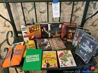Photo of various DVDs including Northern Exposure seasons, Ma & Pa Kettle, Rocky series, Lost in Space, Pirates of the Caribbean, How The Grinch Stole Christmas, Chitty Chitty Bang Bang.