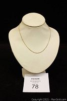 Chain displayed on white bust form, full-length view