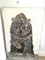 Full view of bear painting showing texture and overall composition