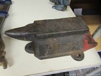 Overall view of bench anvil showing horn and flat top