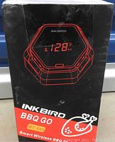 Box front showing Inkbird BBQ GO IBT-6XS branding and digital thermometer illustration.