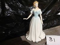 Front view of Royal Doulton Anna porcelain figurine showing detailed features and dress.